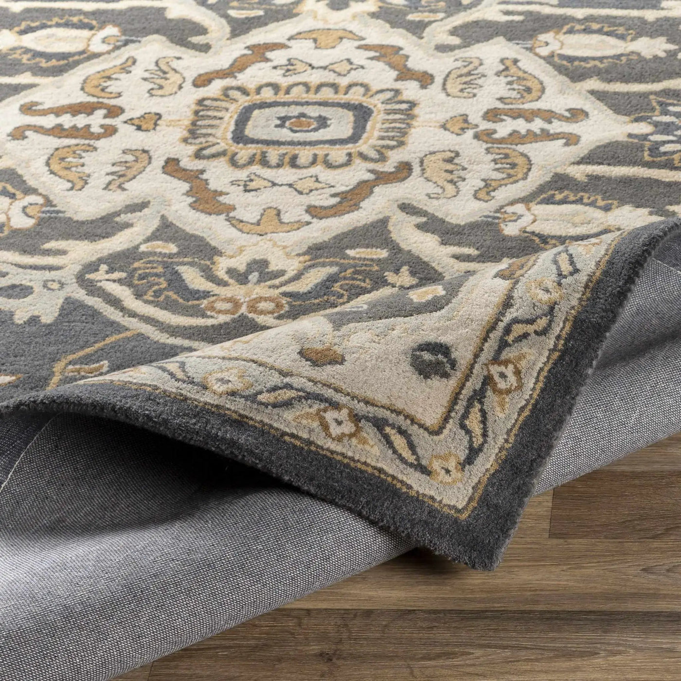 Broomfield Hand Tufted Charcoal 12823 Area Rug - Clearance by Boutique Rugs