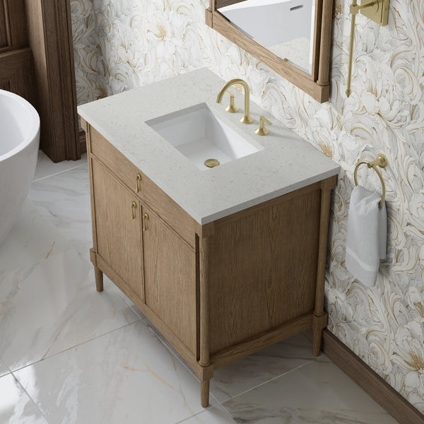 James Martin Kinnsden 36" Single Bathroom Vanity, Weathered Oak