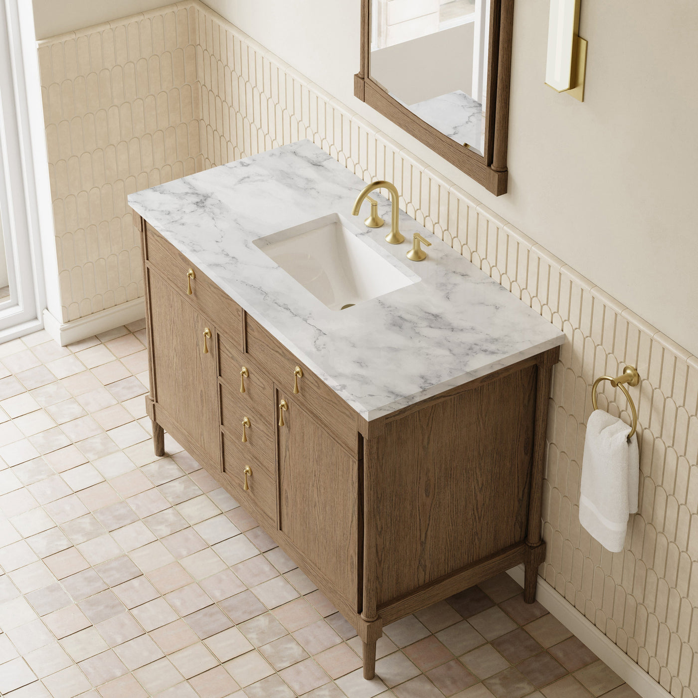 James Martin Kinnsden 48" Single Bathroom Vanity, Weathered Oak by James Martin