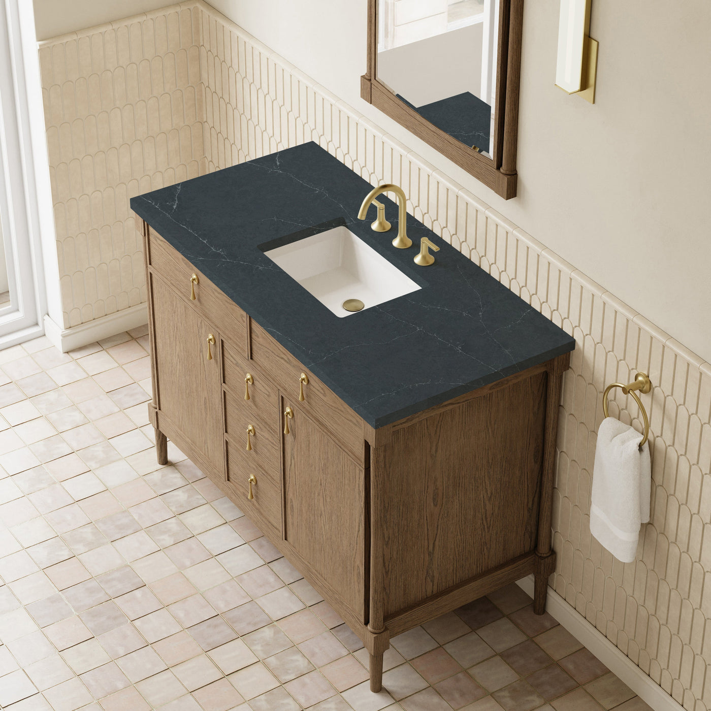 James Martin Kinnsden 48" Single Bathroom Vanity, Weathered Oak by James Martin