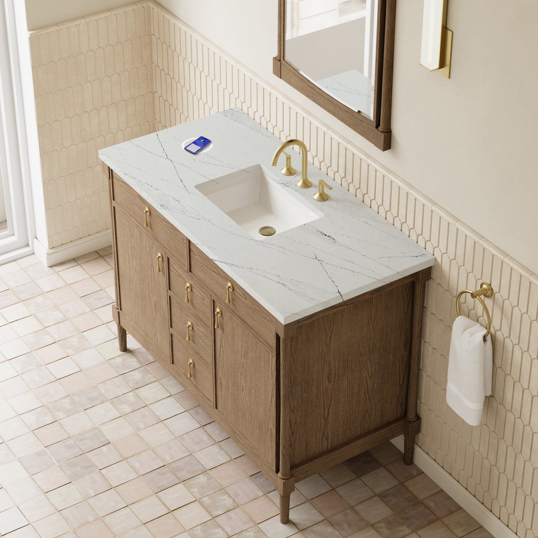 James Martin Kinnsden 48" Single Bathroom Vanity, Weathered Oak by James Martin