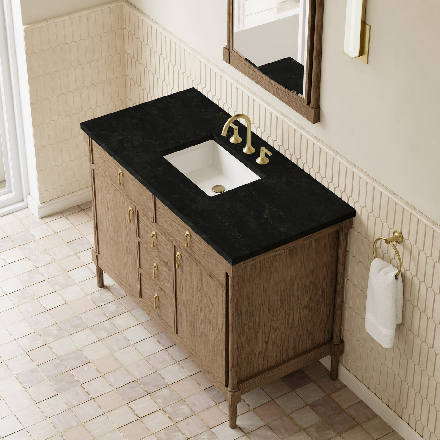 James Martin Kinnsden 48" Single Bathroom Vanity, Weathered Oak by James Martin