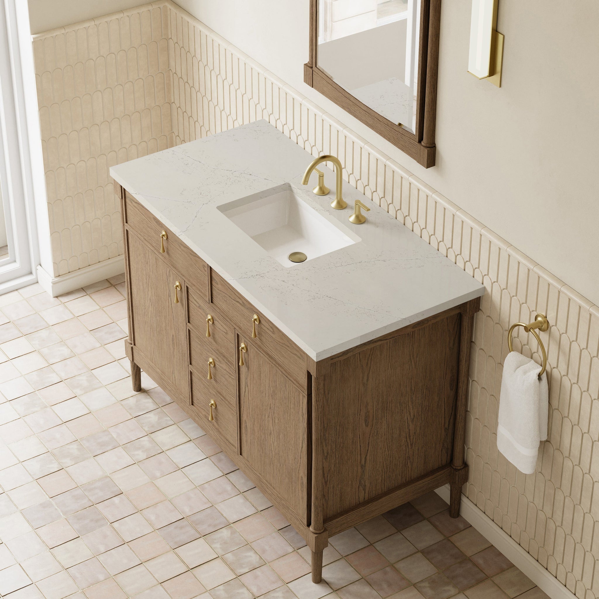 James Martin Kinnsden 48" Single Bathroom Vanity, Weathered Oak by James Martin