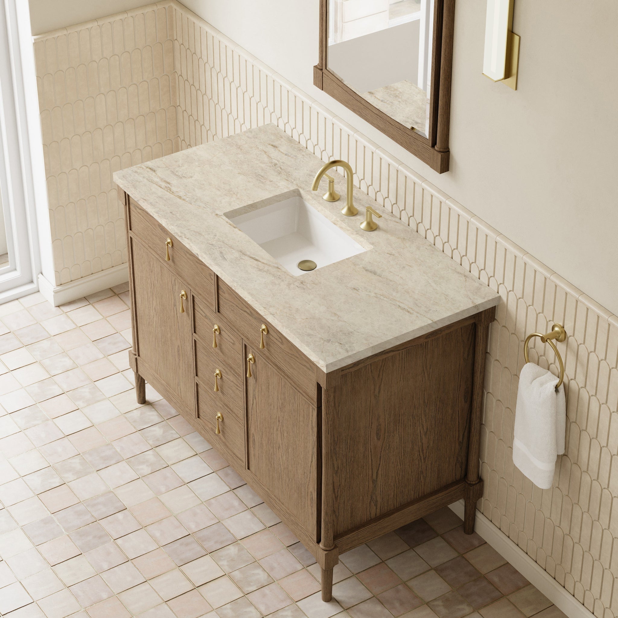 James Martin Kinnsden 48" Single Bathroom Vanity, Weathered Oak by James Martin