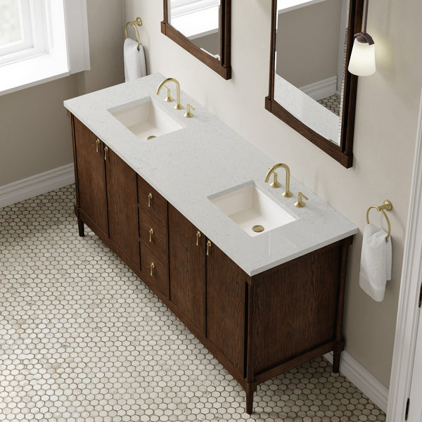 James Martin Kinnsden 72" Double Bathroom Vanity, Sable Oak