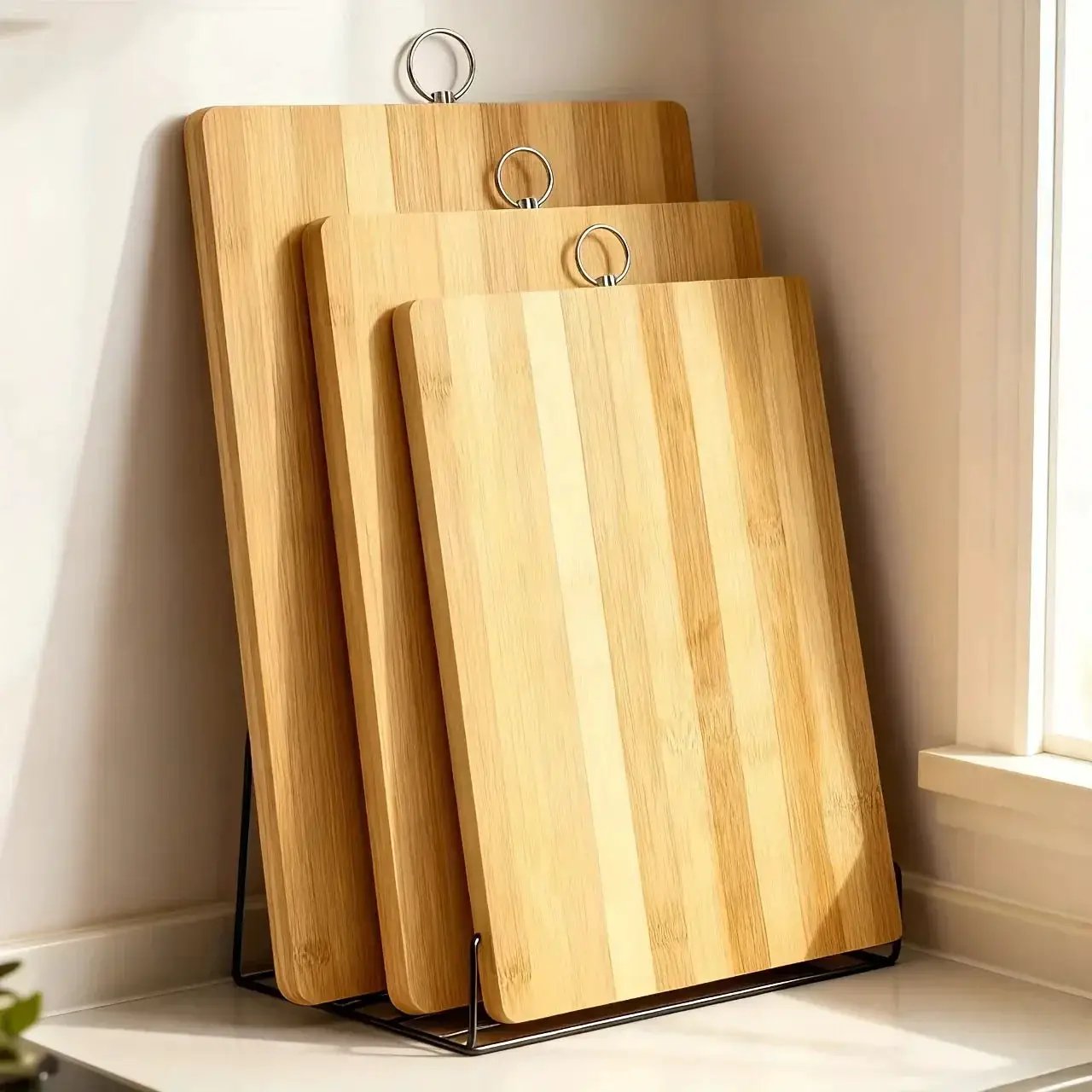 Kitchen large, medium and small cutting boards 3in 1 double-sided bamboo wood carbonized cutting board thickened | Rectangular fruit and vegetable cutting board knife board chopping board, Meal Preparation, Rectangular Design by House Of Avana