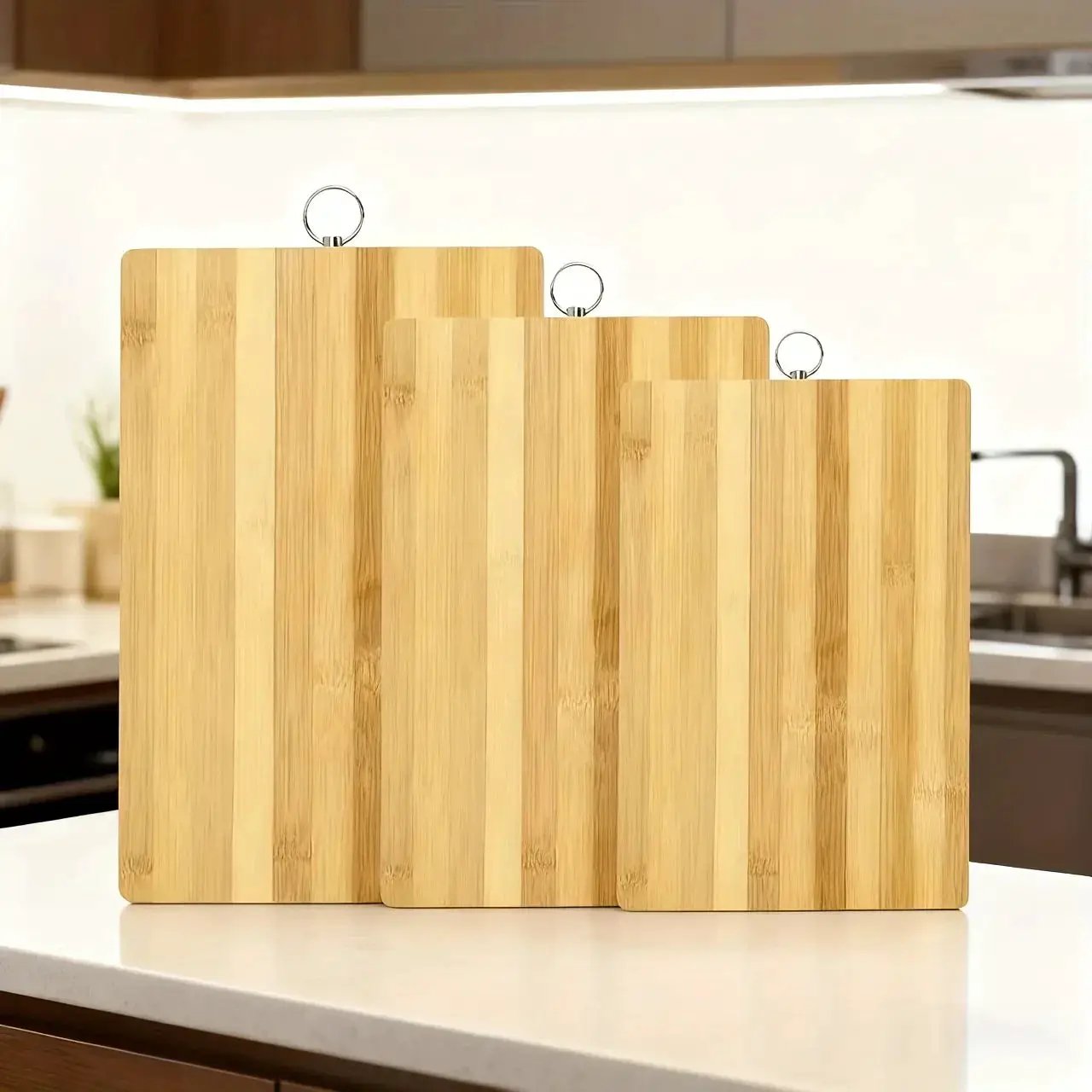 Kitchen large, medium and small cutting boards 3in 1 double-sided bamboo wood carbonized cutting board thickened | Rectangular fruit and vegetable cutting board knife board chopping board, Meal Preparation, Rectangular Design by House Of Avana