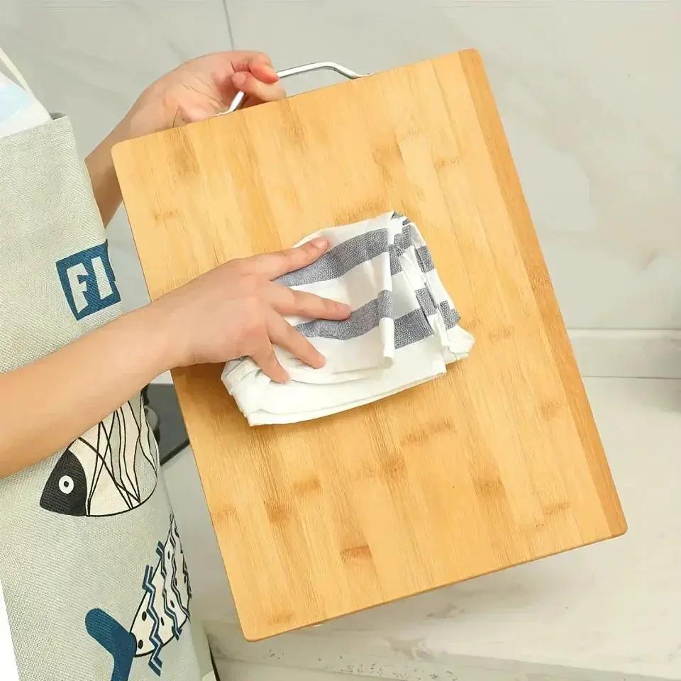 Kitchen large, medium and small cutting boards 3in 1 double-sided bamboo wood carbonized cutting board thickened | Rectangular fruit and vegetable cutting board knife board chopping board, Meal Preparation, Rectangular Design by House Of Avana