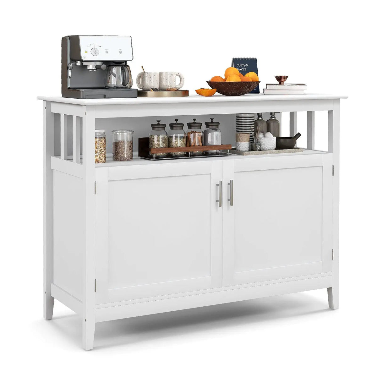 Kitchen Buffet Server Sideboard Storage Cabinet with 2 Doors and Shelf by DirectDeals