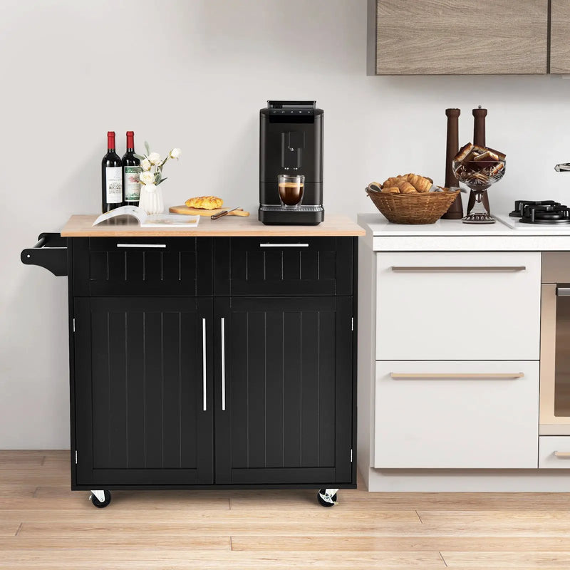 Heavy Duty Rolling Kitchen Cart with Tower Holder and Drawer by DirectDeals