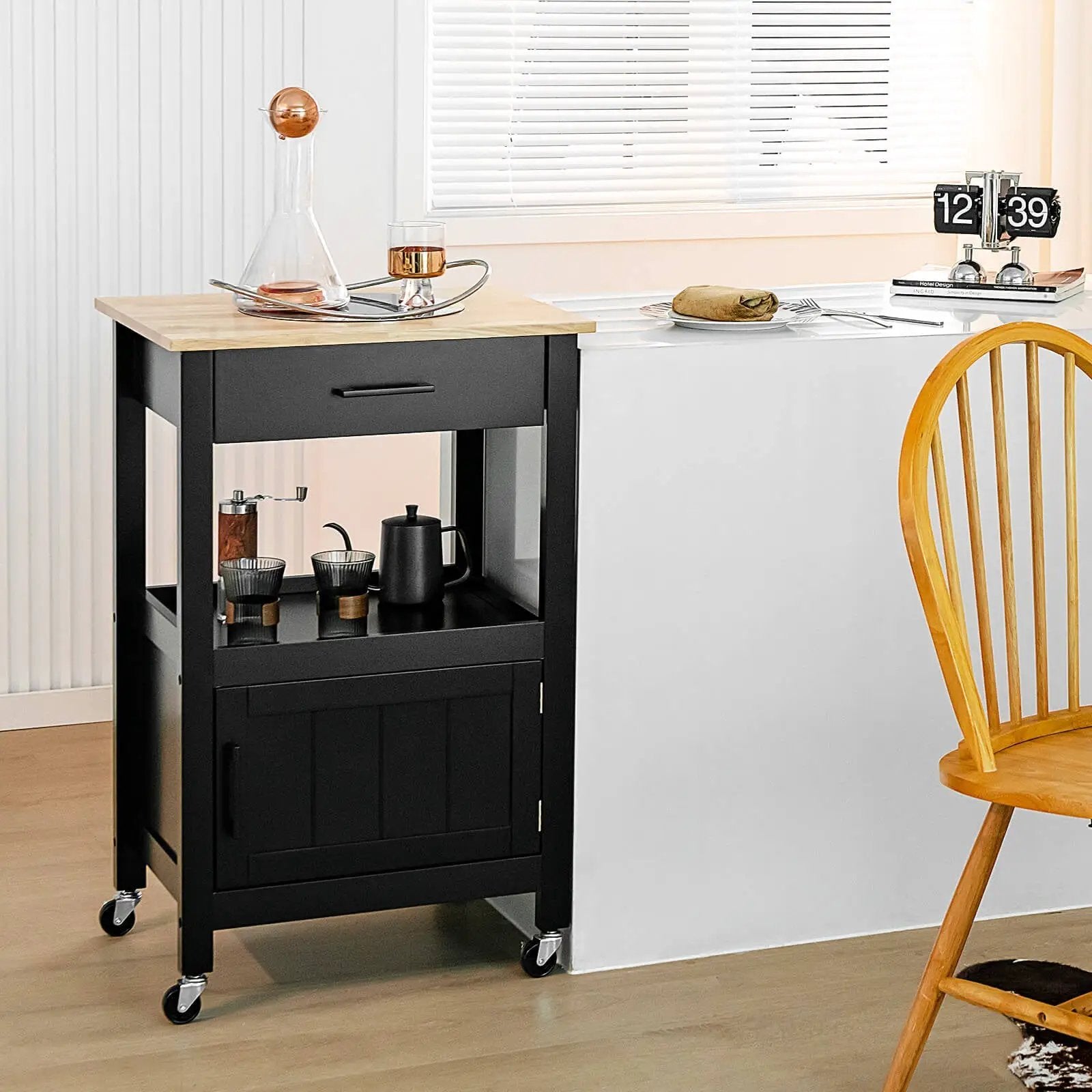 Kitchen Island with Storage Drawer and 3 Hooks by DirectDeals