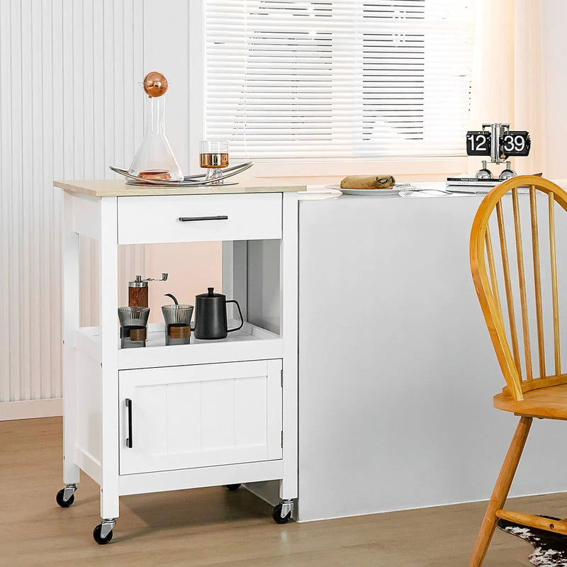 Kitchen Island with Storage Drawer and 3 Hooks by DirectDeals
