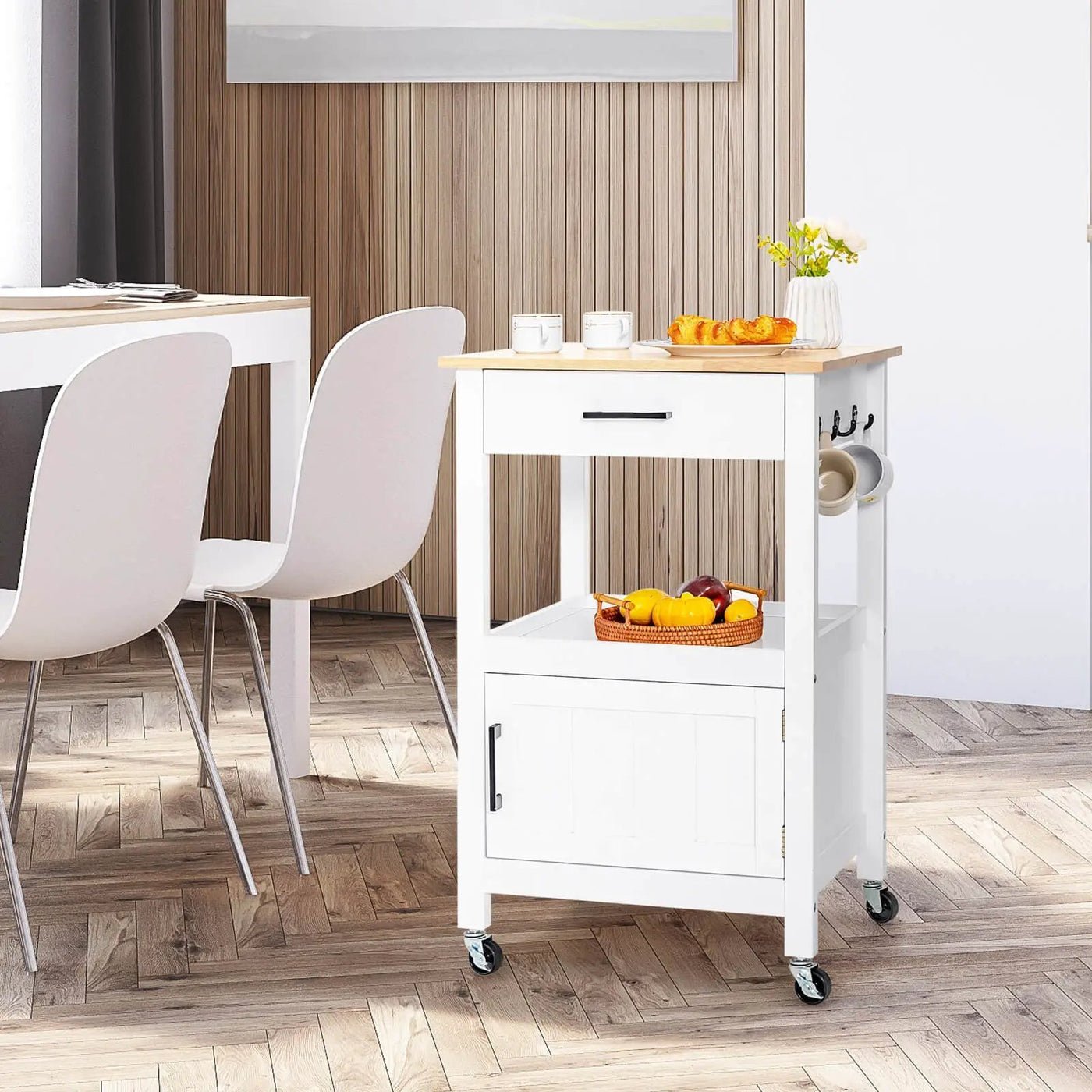 Kitchen Island with Storage Drawer and 3 Hooks by DirectDeals