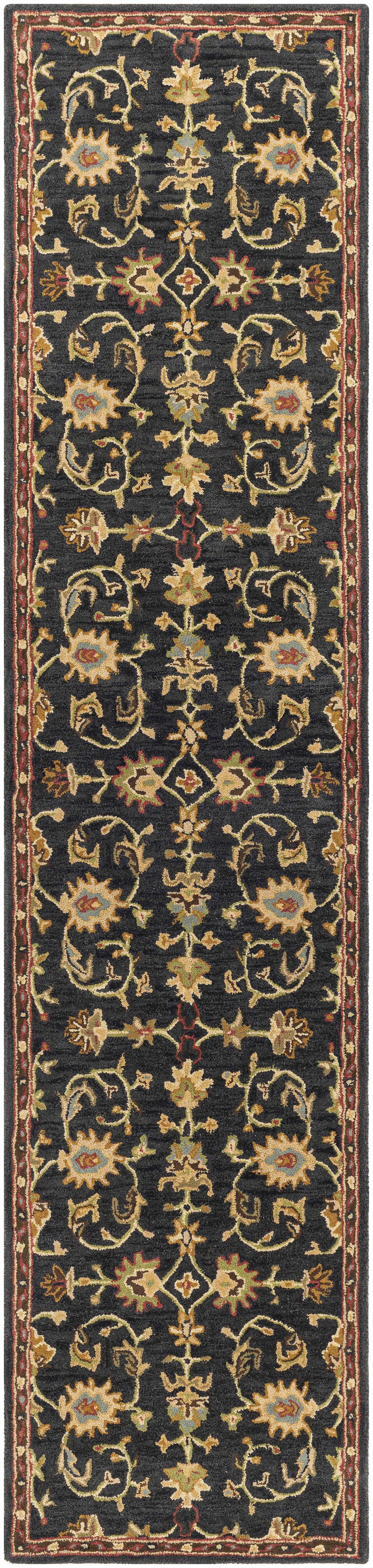 Kittredge Floral Black Wool Rug by Boutique Rugs