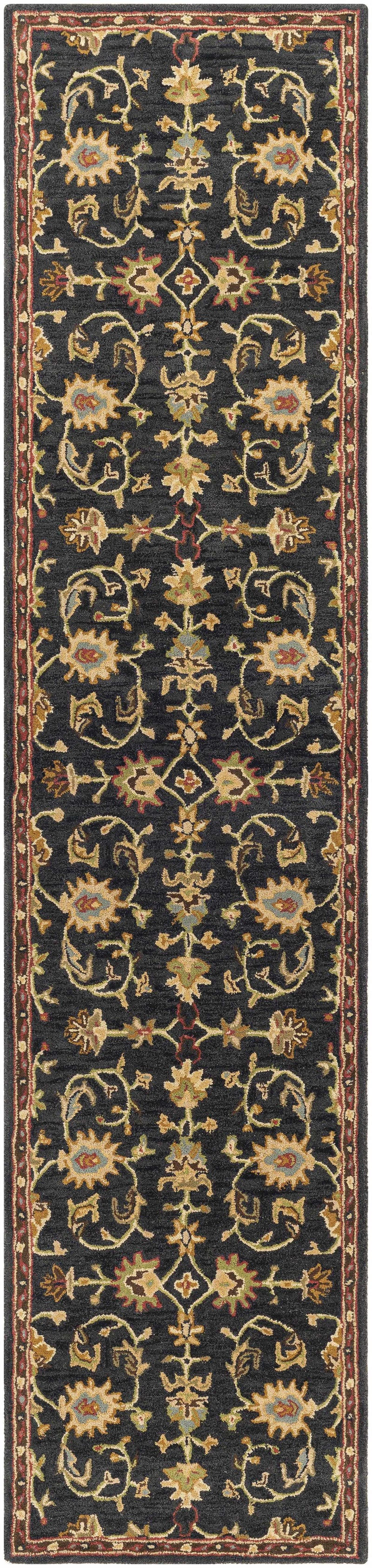 Kittredge Floral Black Wool Rug by Boutique Rugs
