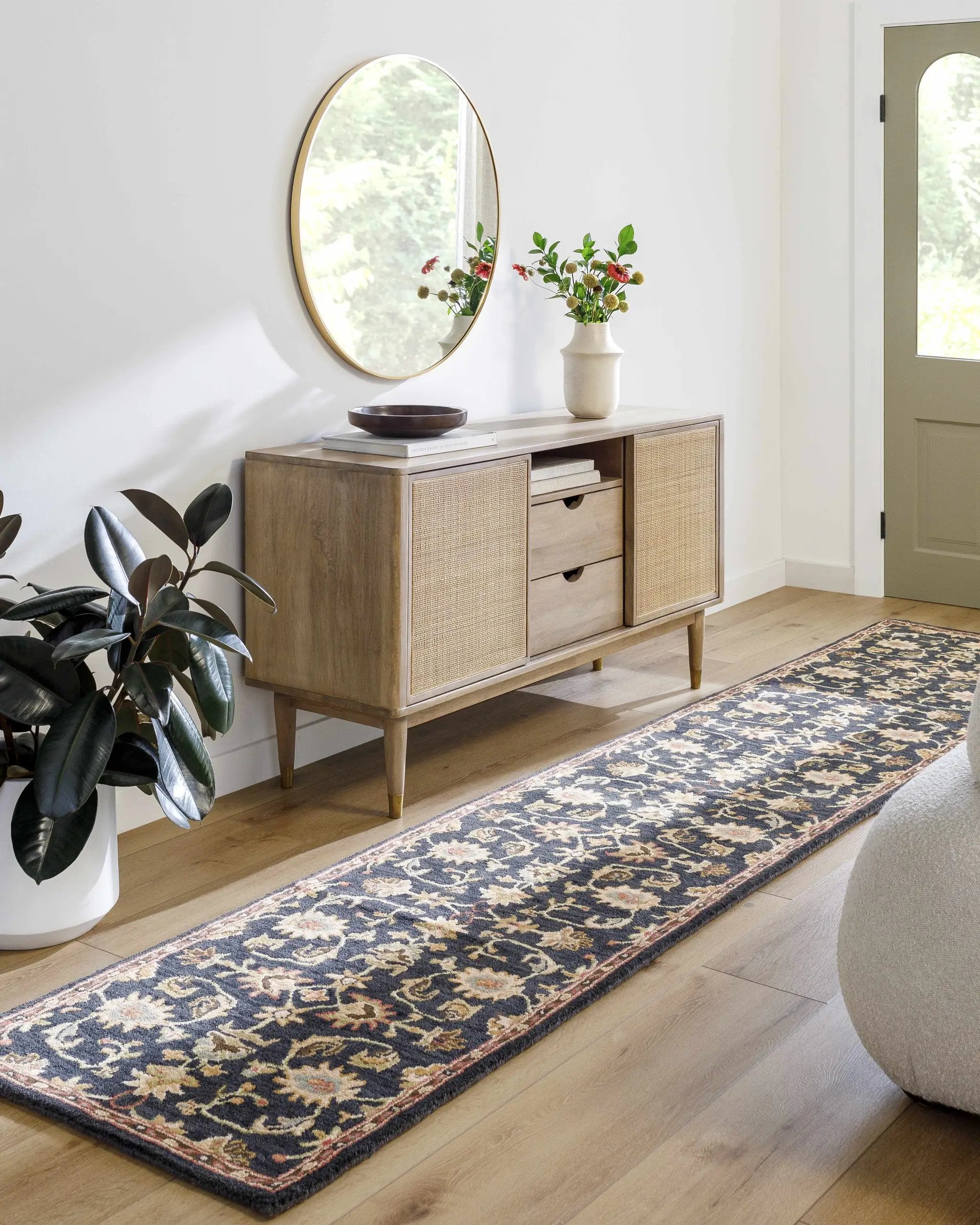 Kittredge Floral Black Wool Rug by Boutique Rugs