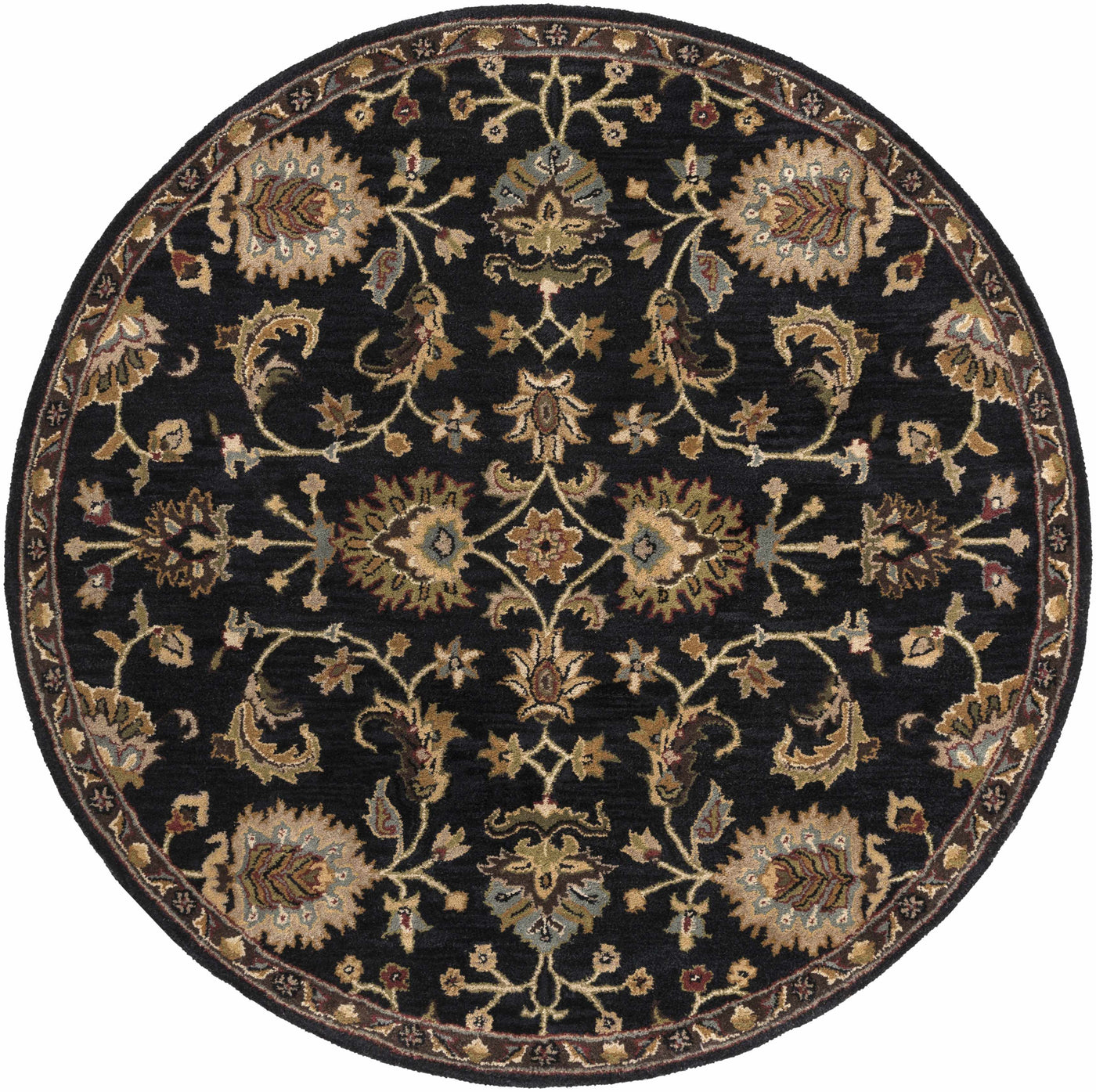 Kittredge Floral Black Wool Rug by Boutique Rugs