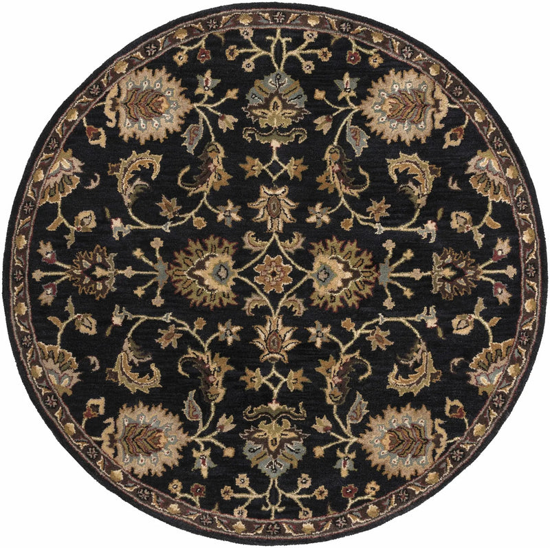 Kittredge Floral Black Wool Rug by Boutique Rugs