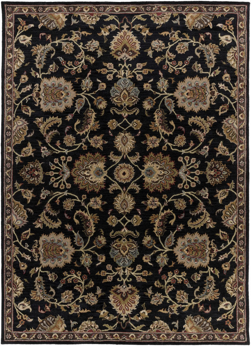 Kittredge Floral Black Wool Rug by Boutique Rugs