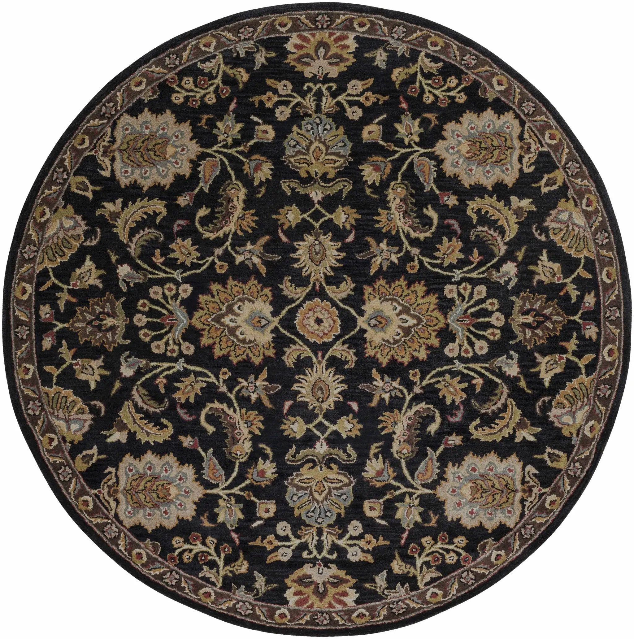 Kittredge Floral Black Wool Rug by Boutique Rugs