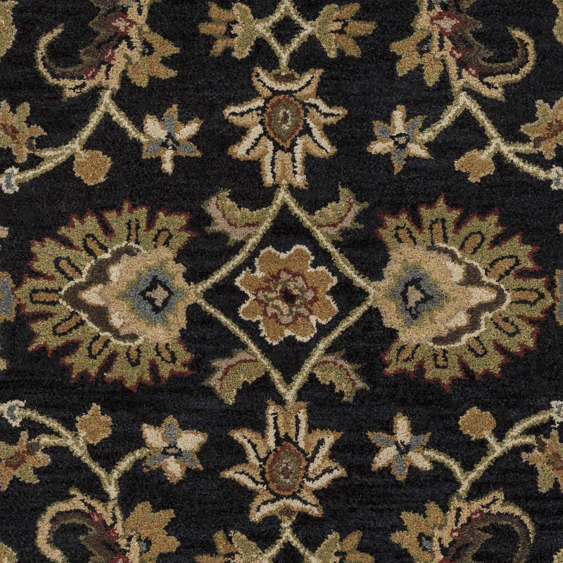 Kittredge Floral Black Wool Rug by Boutique Rugs