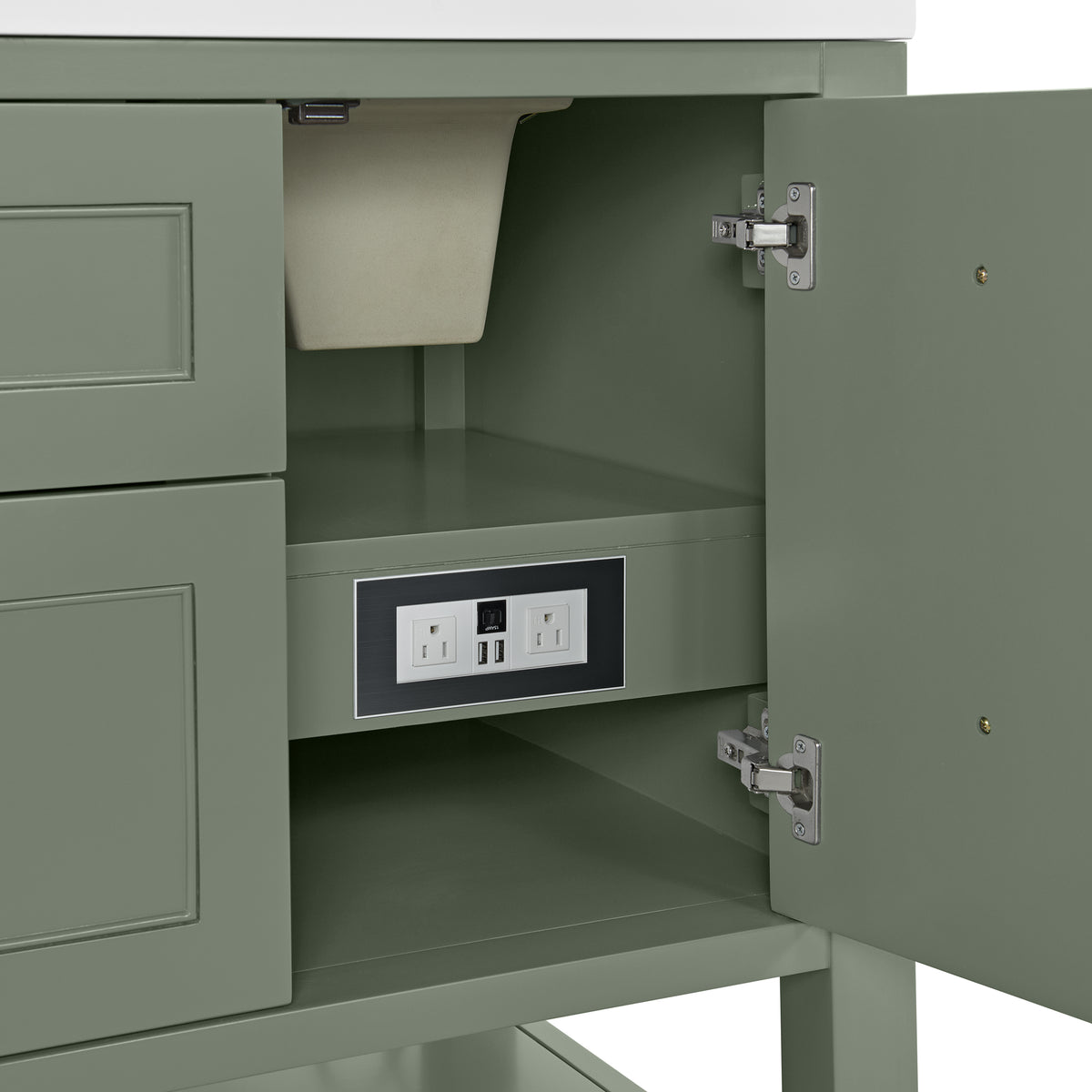 James Martin Breckenridge 60" Double Bathroom Vanity, Smokey Celadon, view 19