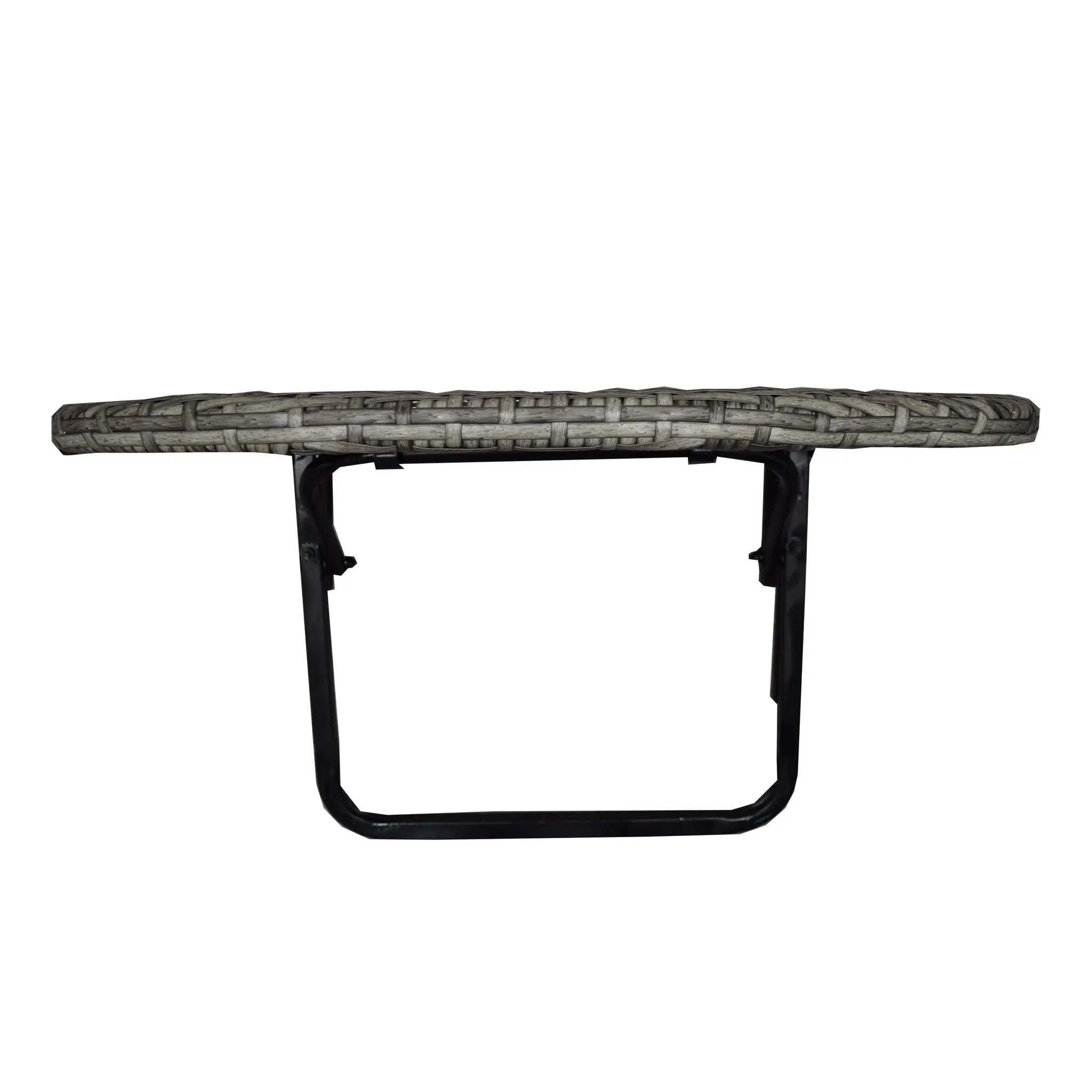 Grey Wicker Foldable Patio Balcony Table with Adjustable Clamps by Sharicks