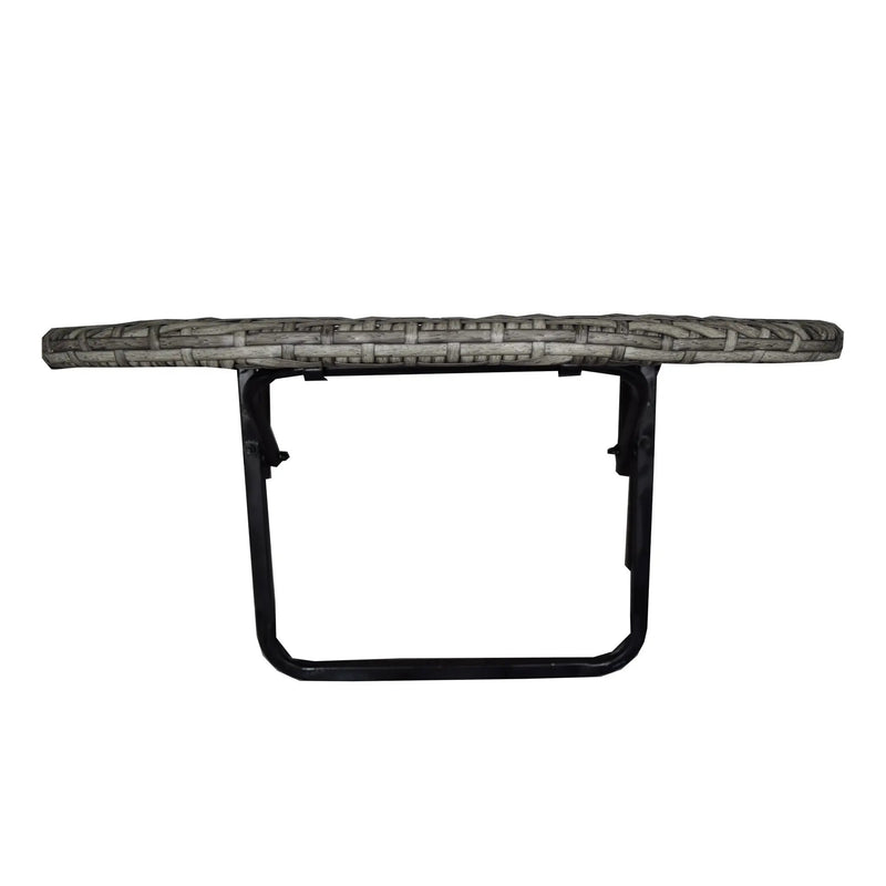 Grey Wicker Foldable Patio Balcony Table with Adjustable Clamps by Sharicks