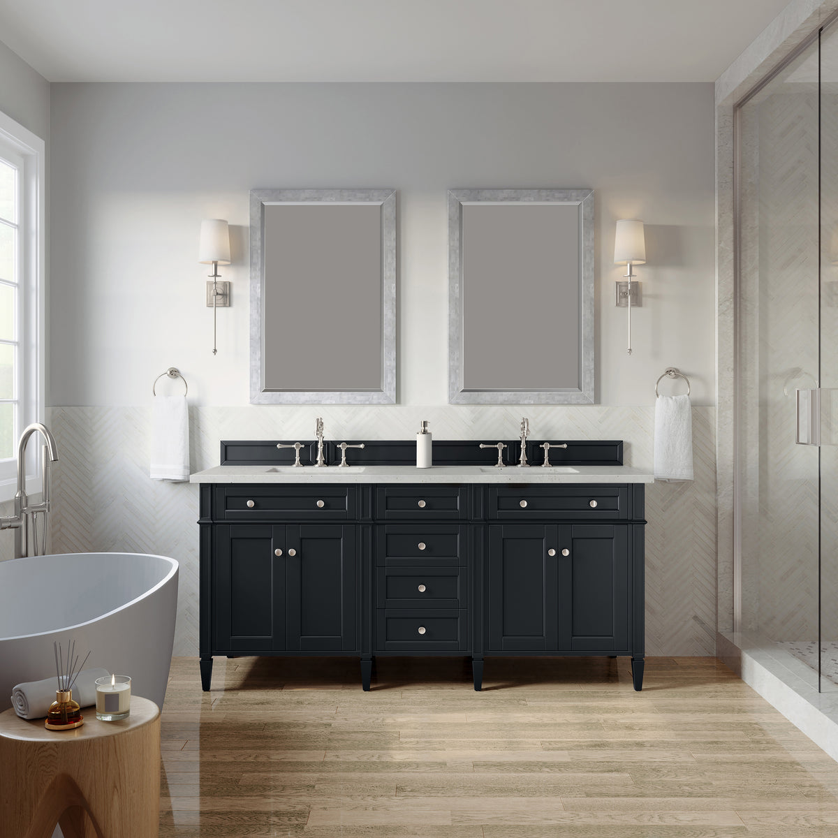 James Martin Brittany 72" Double Bathroom Vanity, Black Onyx, view 26
