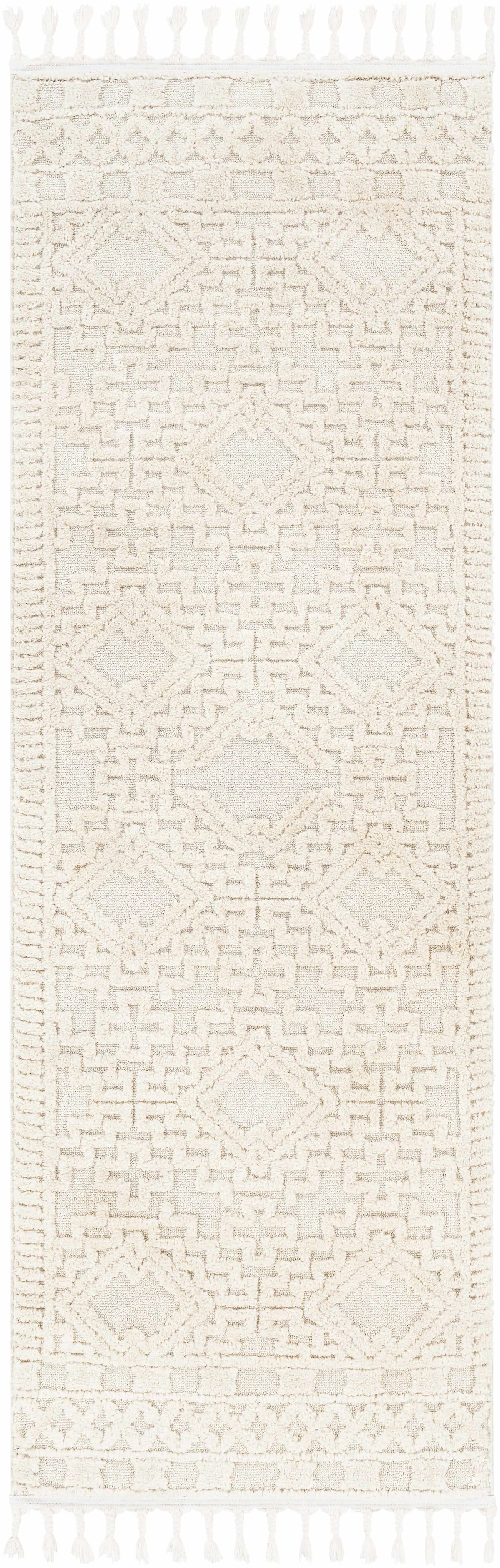 Kalkan High/Low Pile Rug with Tassels - Clearance by Boutique Rugs