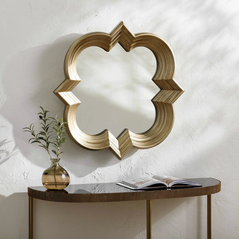 Killester Gold Frame Rectangular Mirror by Boutique Rugs
