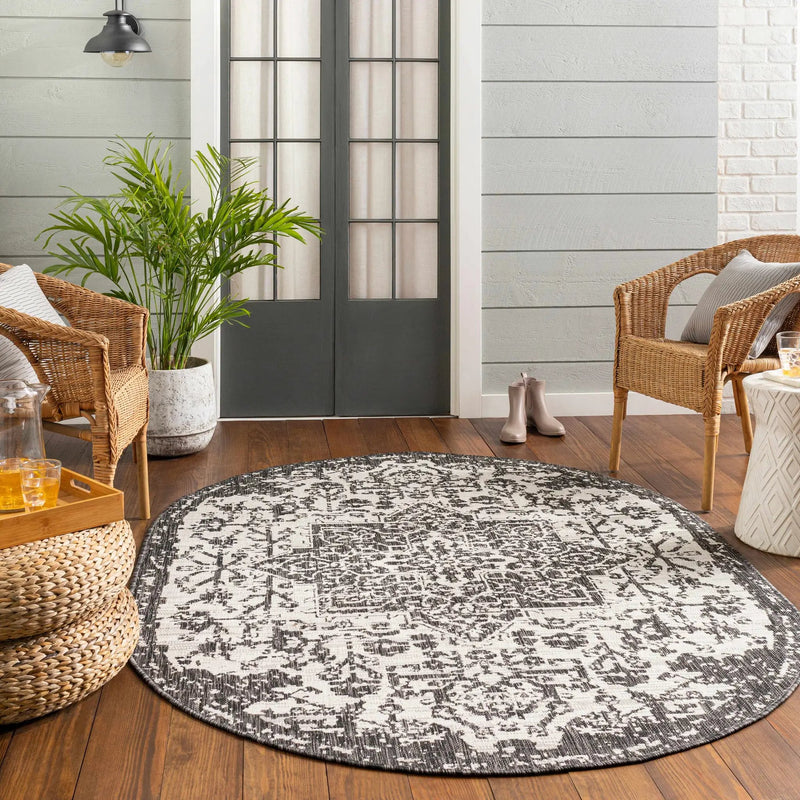 Charcoal Kilmacolm Indoor & Outdoor Area Rug - Clearance by Boutique Rugs