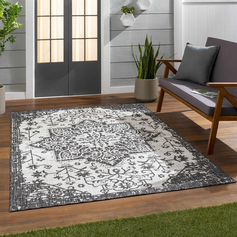 Charcoal Kilmacolm Indoor & Outdoor Area Rug - Clearance by Boutique Rugs