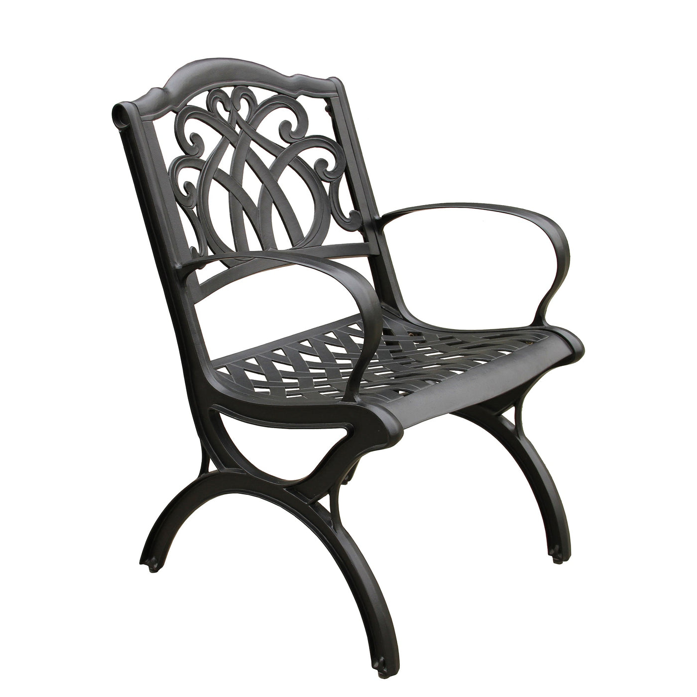 Ornate Traditional Outdoor Cast Aluminum Patio Dining Chair by Sharicks
