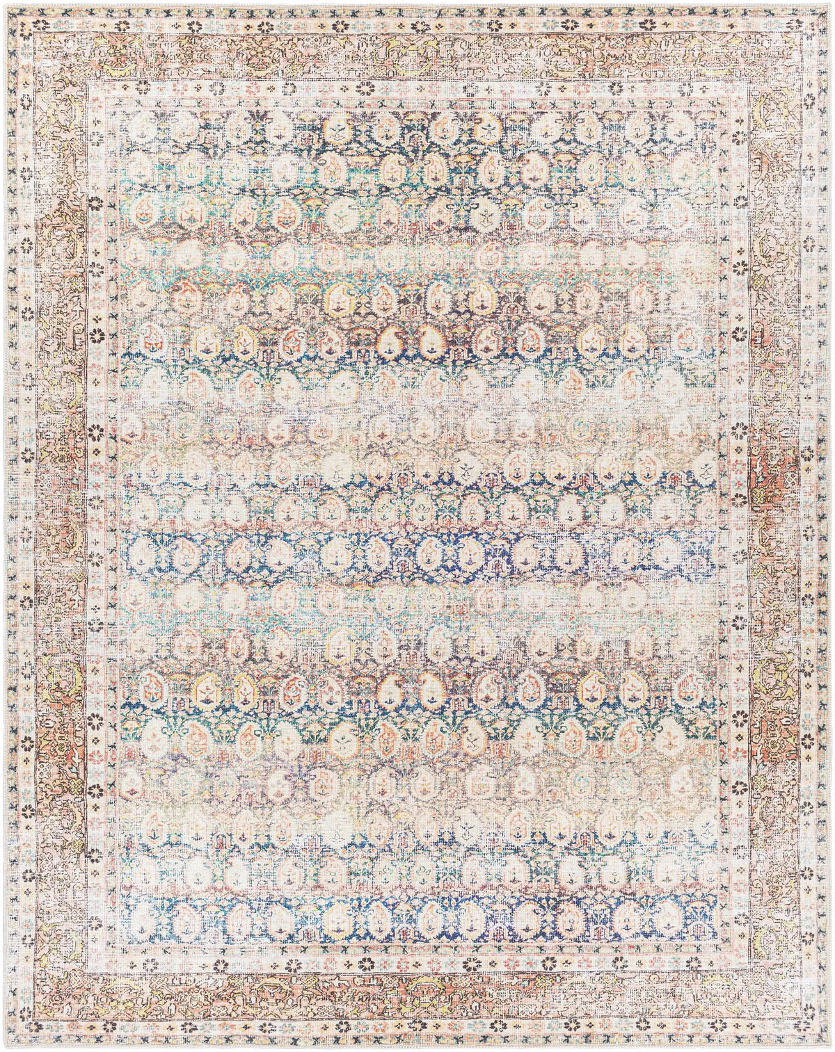 Rust Maligaya Distressed Washable Area Rug by Hauteloom