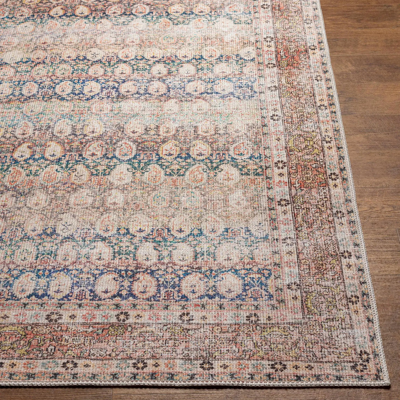 Rust Maligaya Distressed Washable Area Rug by Hauteloom