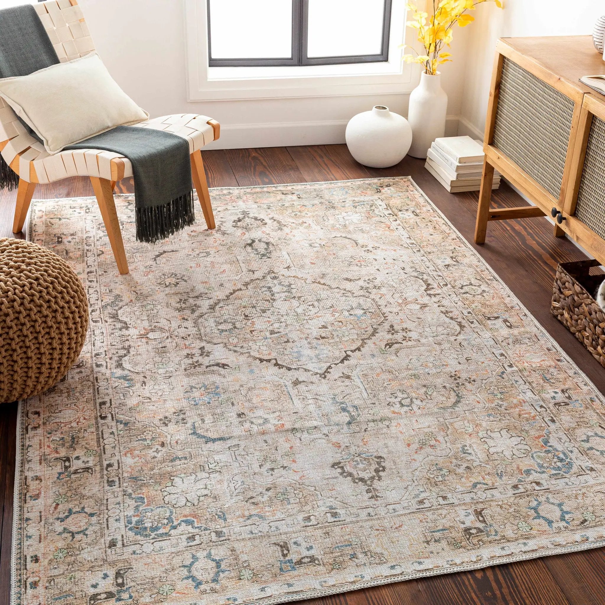 Brown Standon Vintage Washable Area Rug by Hauteloom
