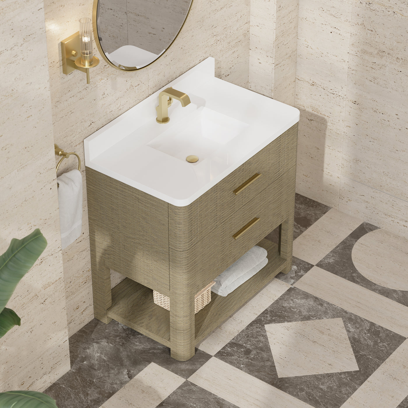 James Martin Lucian 36" Single Bathroom Vanity, Pebble Oak, view 25