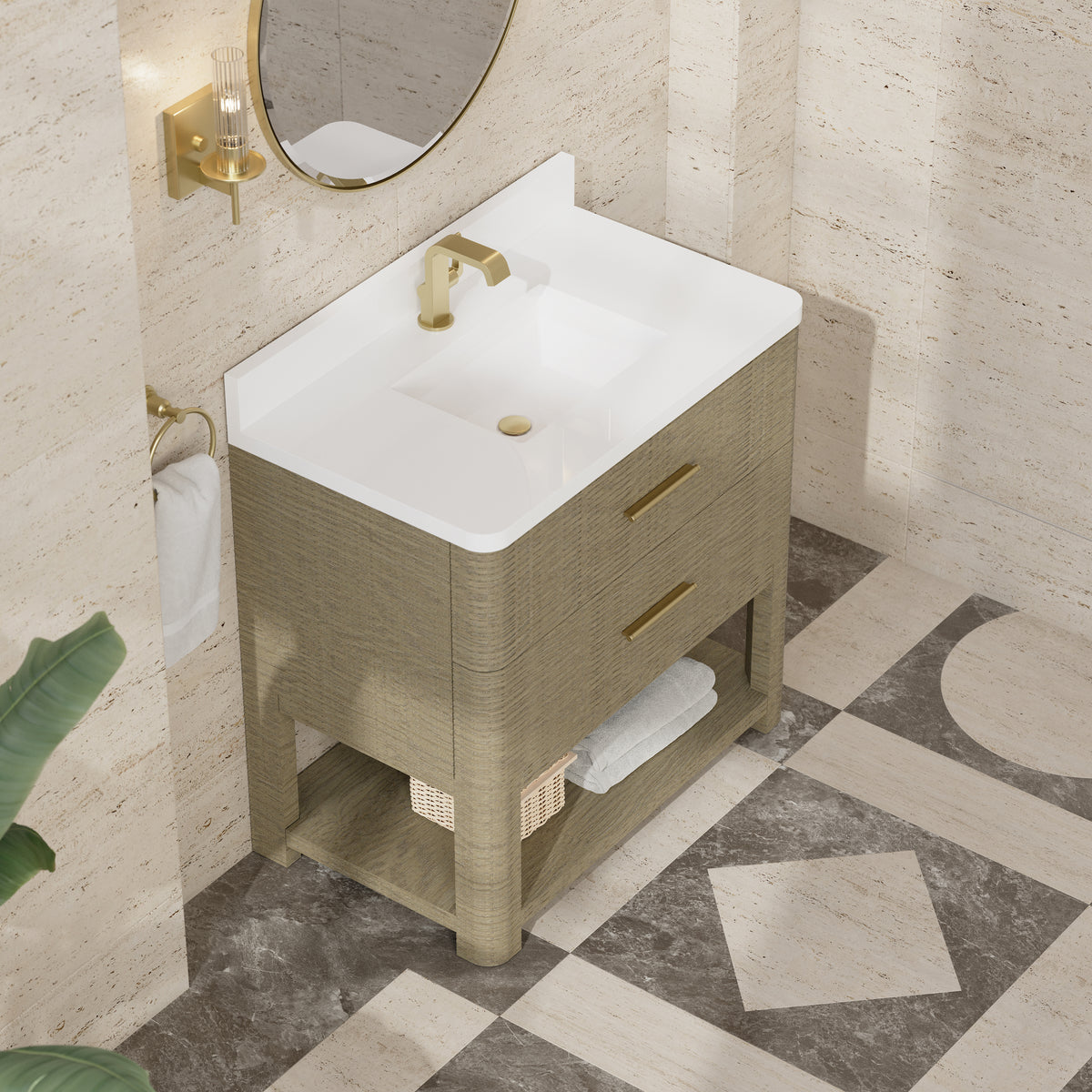 James Martin Lucian 36" Single Bathroom Vanity, Pebble Oak, view 25