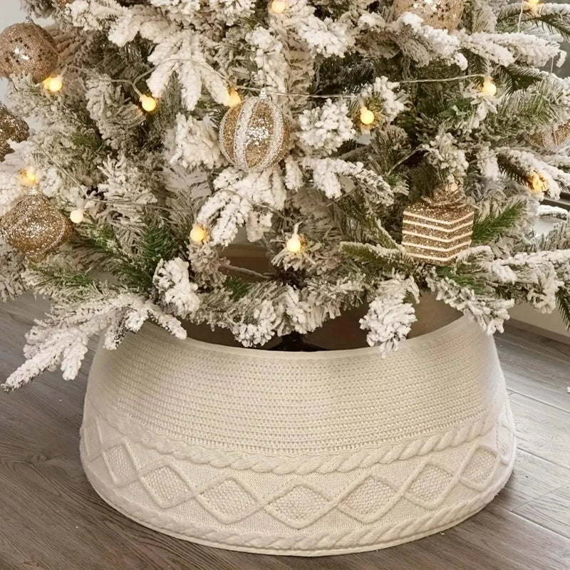 Knitted Christmas Tree Collar with Festive Holiday Design by House Of Avana