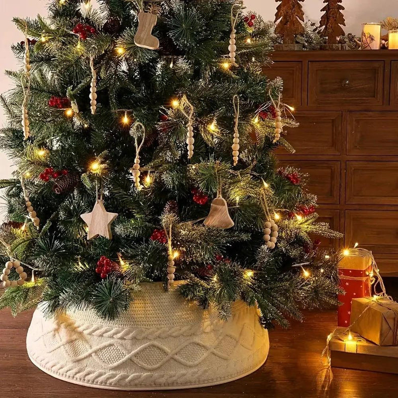 Knitted Christmas Tree Collar with Festive Holiday Design by House Of Avana