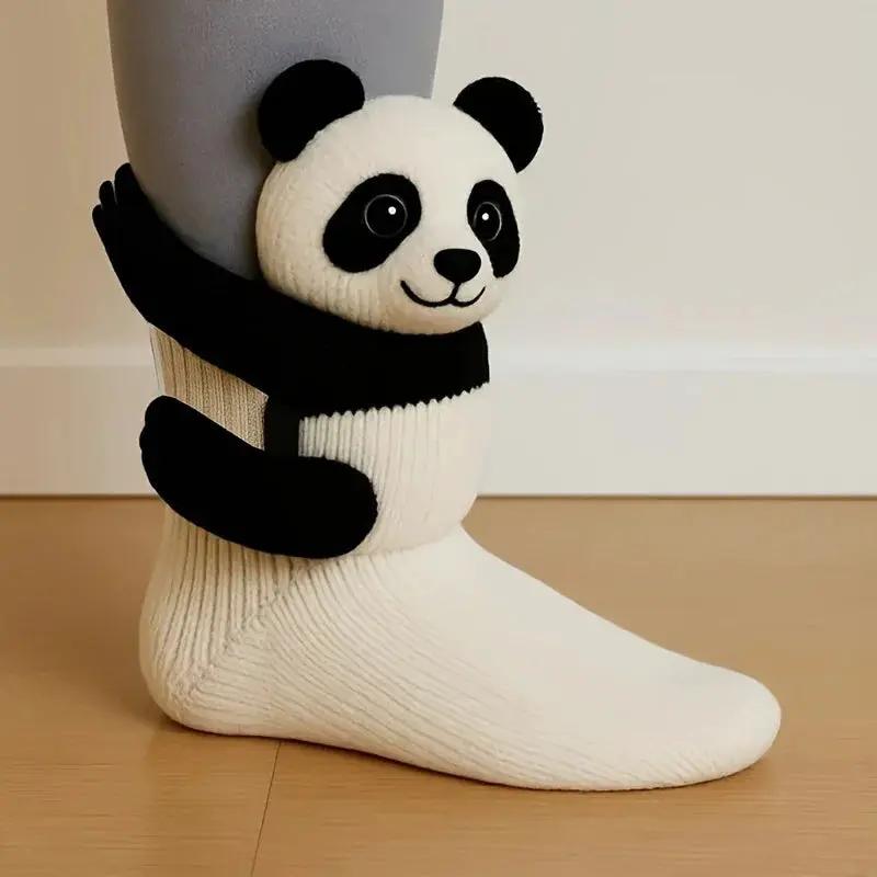 Knitted Plush Socks - Animal Pattern Unisex Cotton Socks by House Of Avana