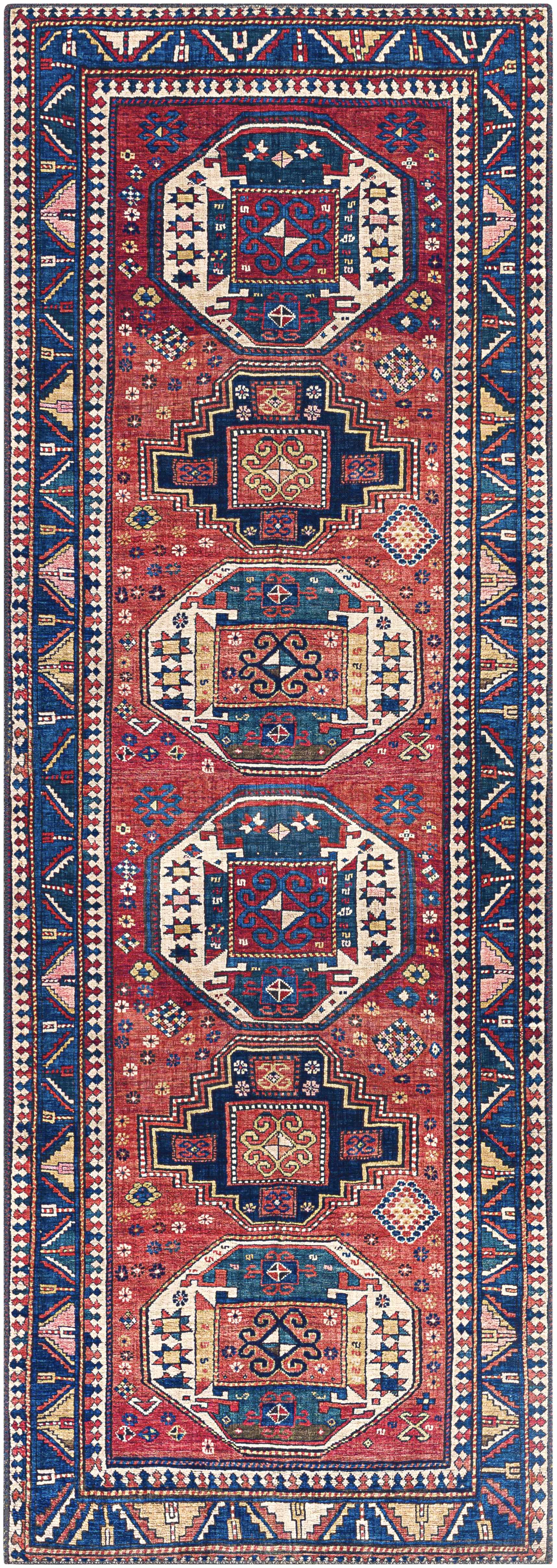 Kodiak Red&Blue Oriental Area Rug by Boutique Rugs
