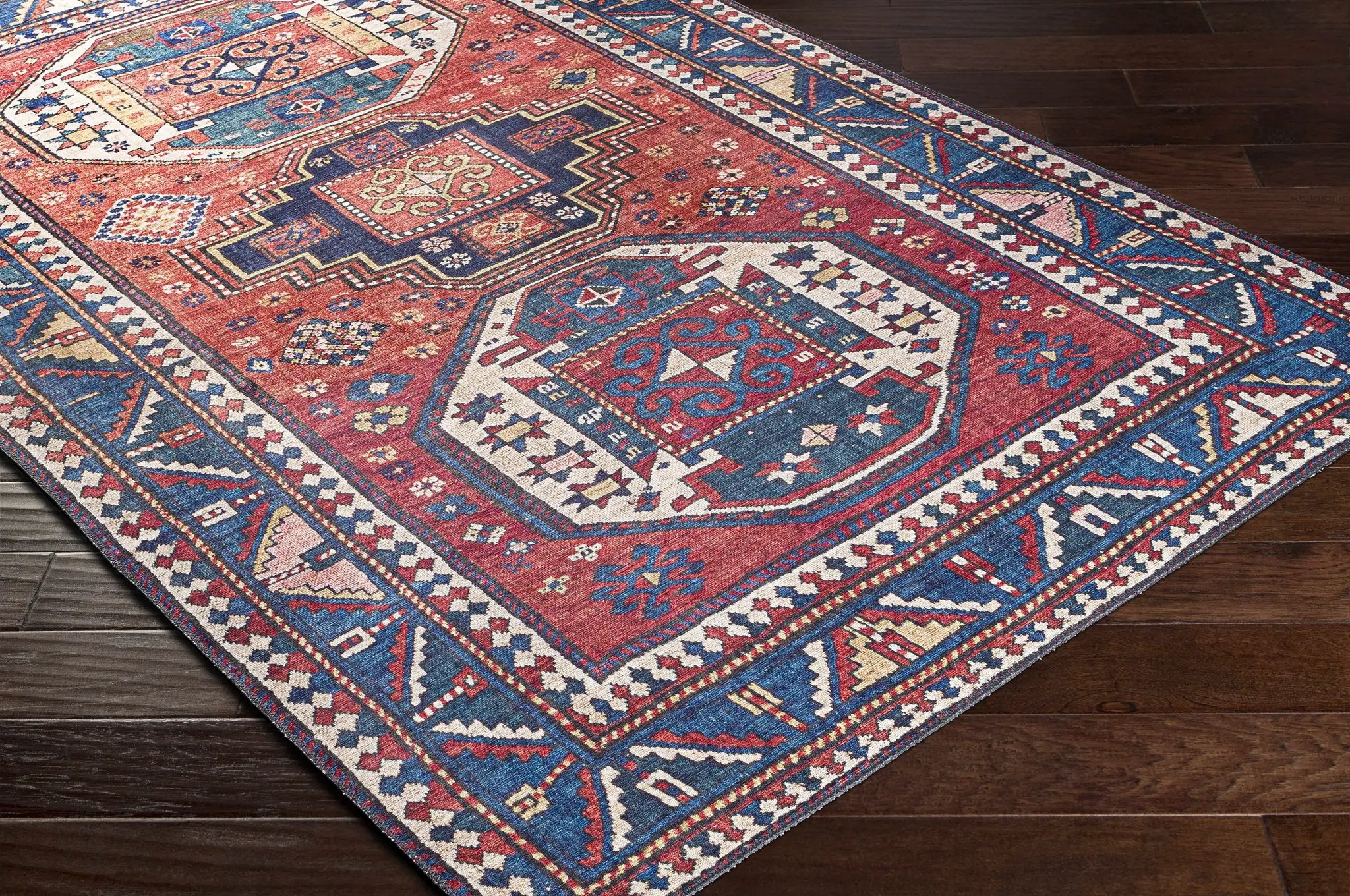 Kodiak Red&Blue Oriental Area Rug by Boutique Rugs