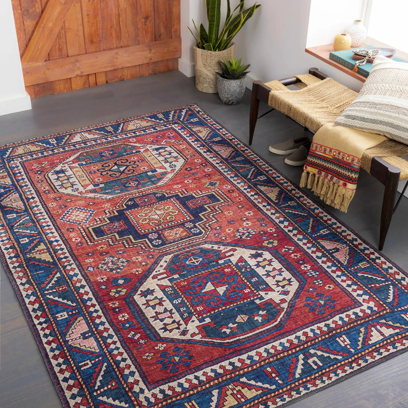 Kodiak Red&Blue Oriental Area Rug by Boutique Rugs