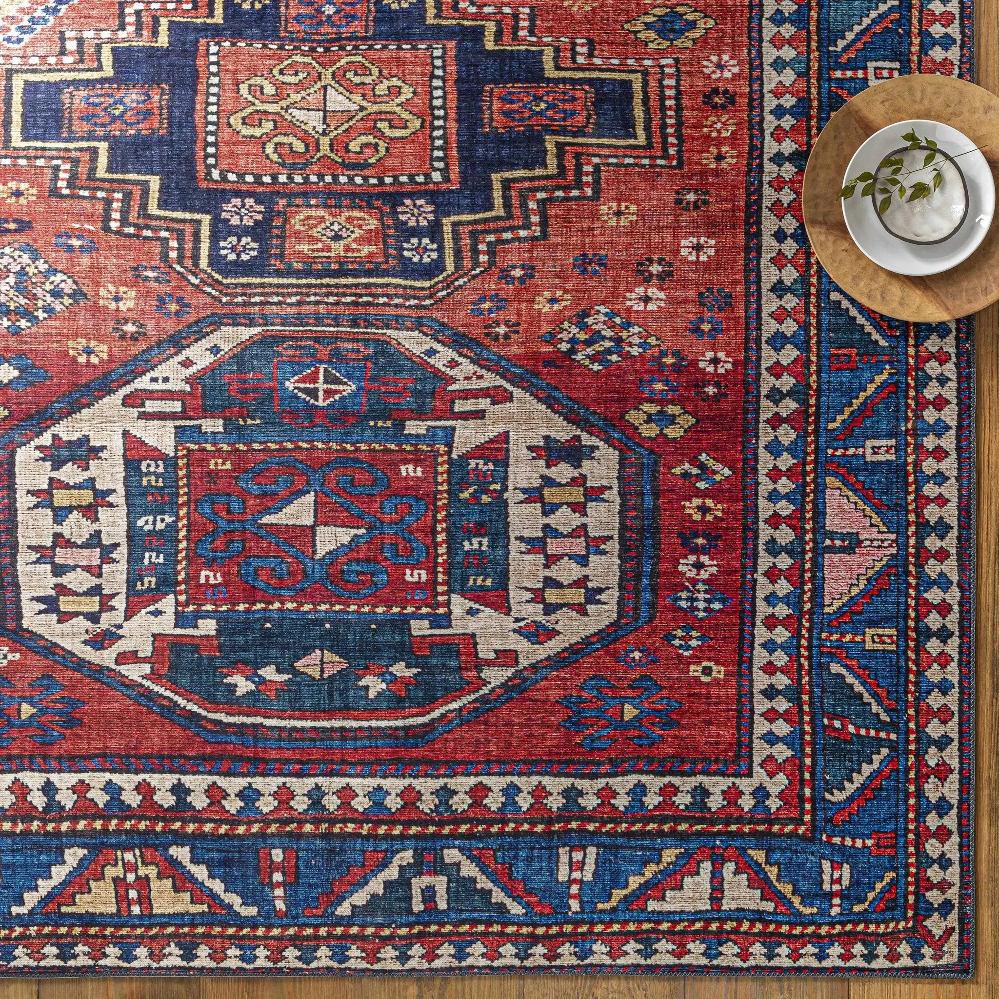 Kodiak Red&Blue Oriental Area Rug by Boutique Rugs