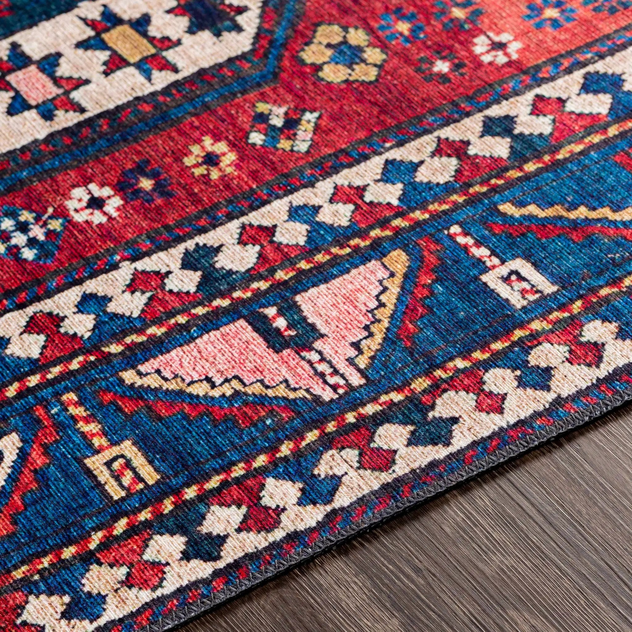 Kodiak Red&Blue Oriental Area Rug by Boutique Rugs