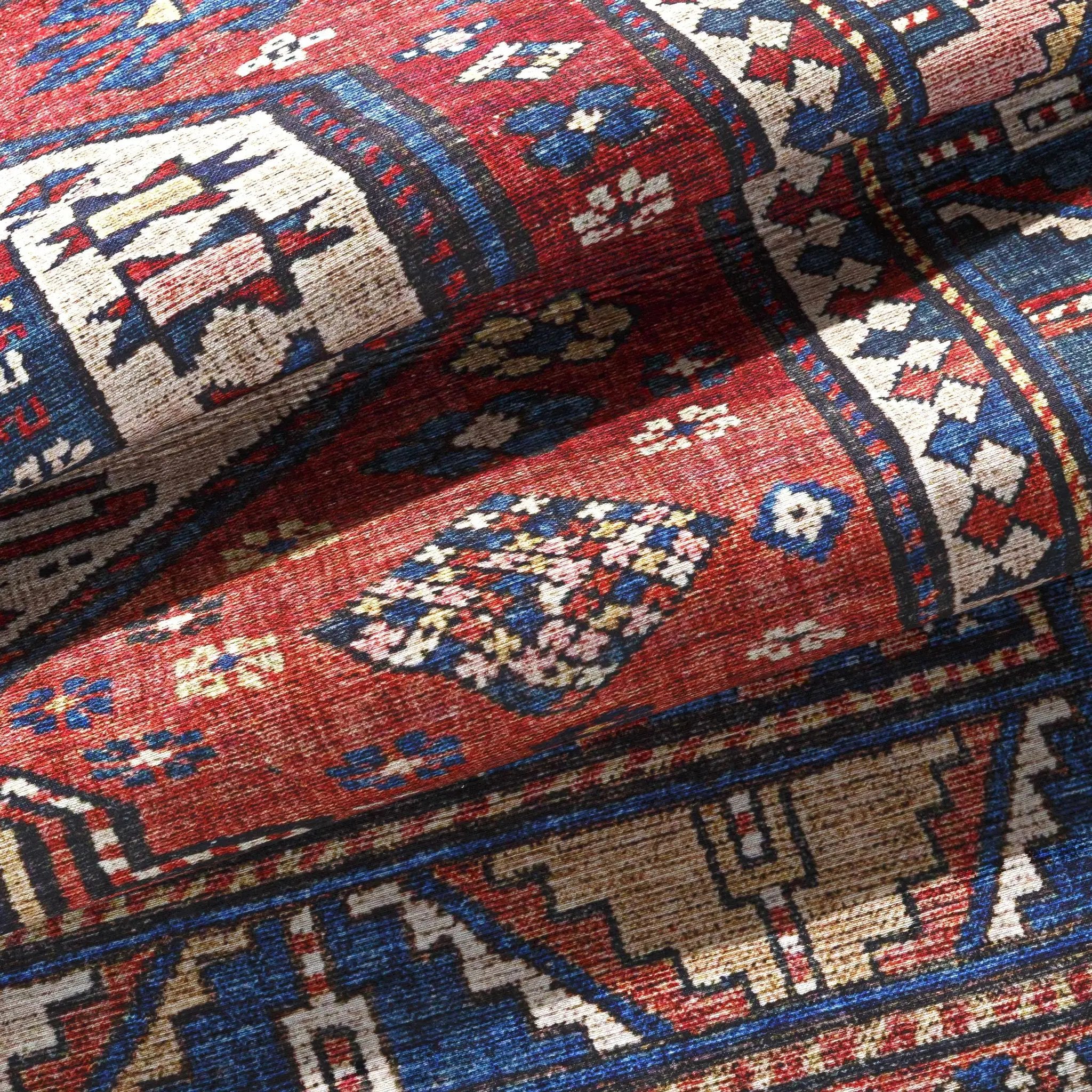 Kodiak Red&Blue Oriental Area Rug by Boutique Rugs