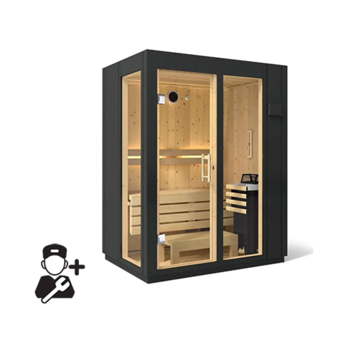 Kohler C1 Indoor Graphite Gray Freestanding Alcove Design Sauna Kit (SAK93182) by SAKSBY WHOLESALE