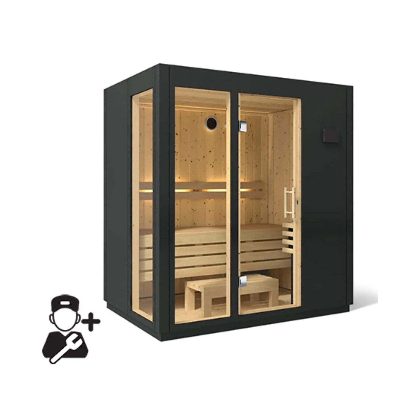 Kohler C1 Indoor Graphite Gray Freestanding Alcove Design Sauna Kit (SAK93182) by SAKSBY WHOLESALE